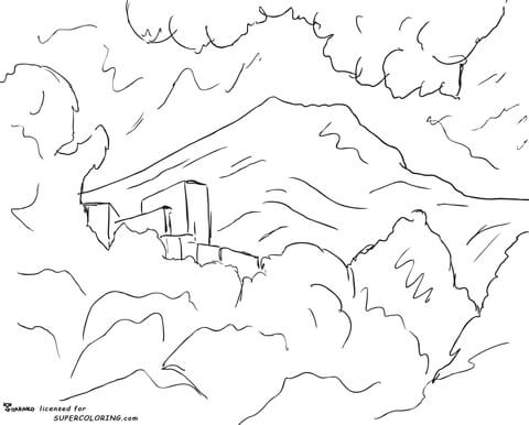 Mountain Saint Victoire By Paul Cezanne Coloring Page